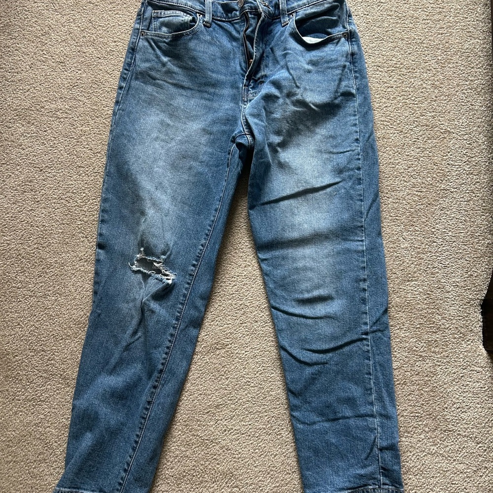 Lucky Brand Blue Boyfriend Distressed Jeans
